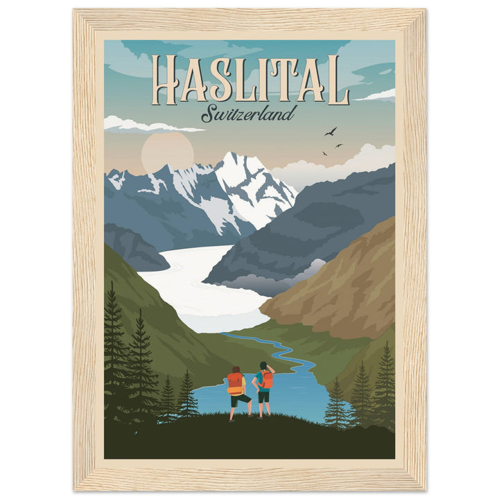 THE KINGDOM VT | Vintage-Reiseposter - Museum-Qualität mit Holzrahmen