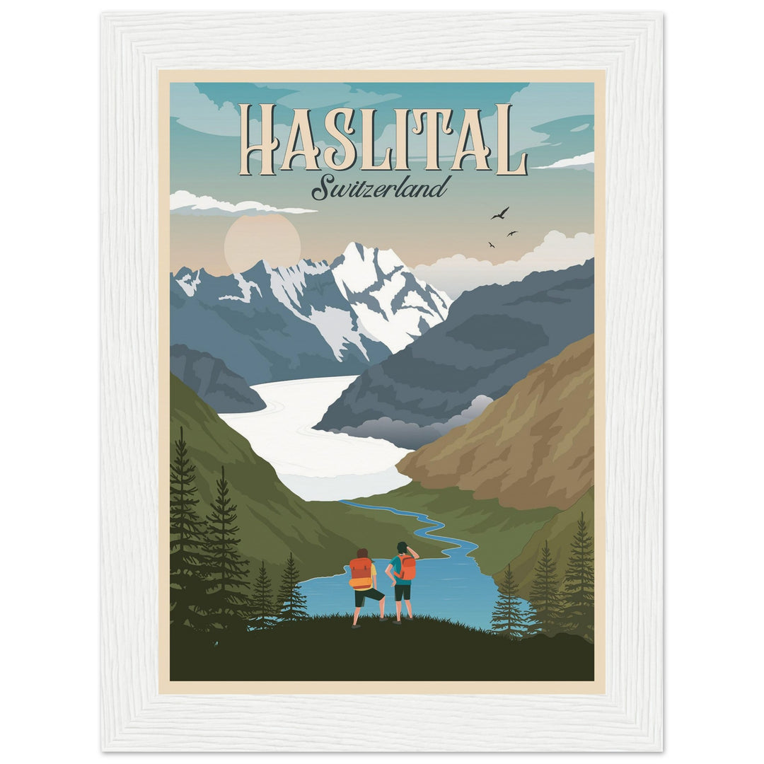 THE KINGDOM VT | Vintage-Reiseposter - Museum-Qualität mit Holzrahmen