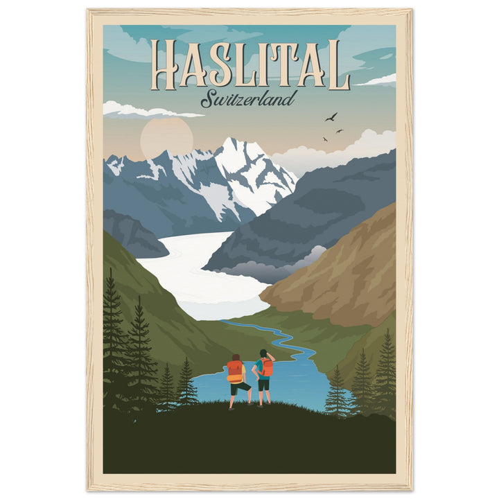THE KINGDOM VT | Vintage-Reiseposter - Museum-Qualität mit Holzrahmen