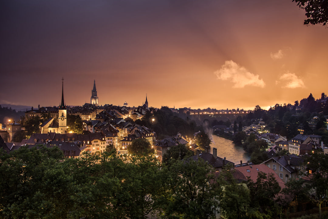 Goldener Sonnenuntergang in Bern | Original Print