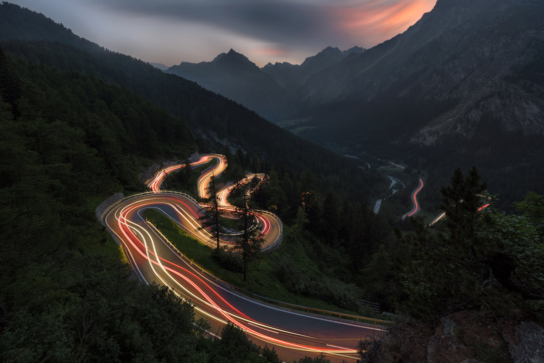 Light Trails At Maloja Pass | Original Print