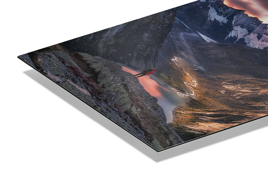 One Person Standing In Grimsel Alpine Landscape | Original Print