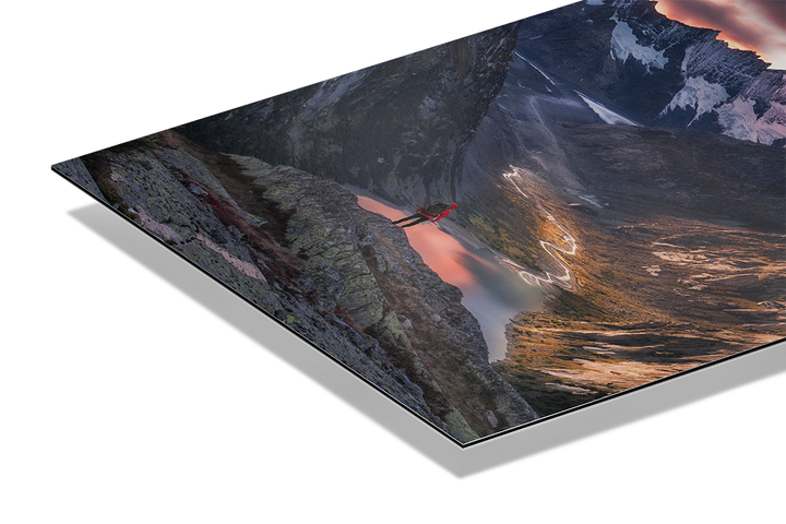 One Person Standing In Grimsel Alpine Landscape | Original Print