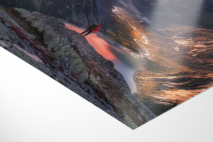 One Person Standing In Grimsel Alpine Landscape | Original Print