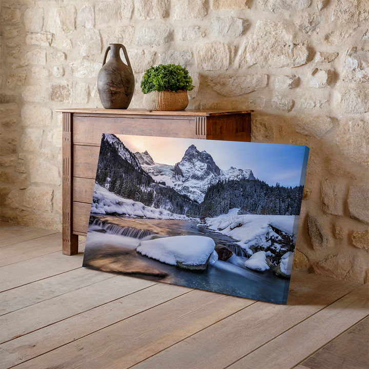 Wellhorn And Reichenbach River In Winter | Original Print