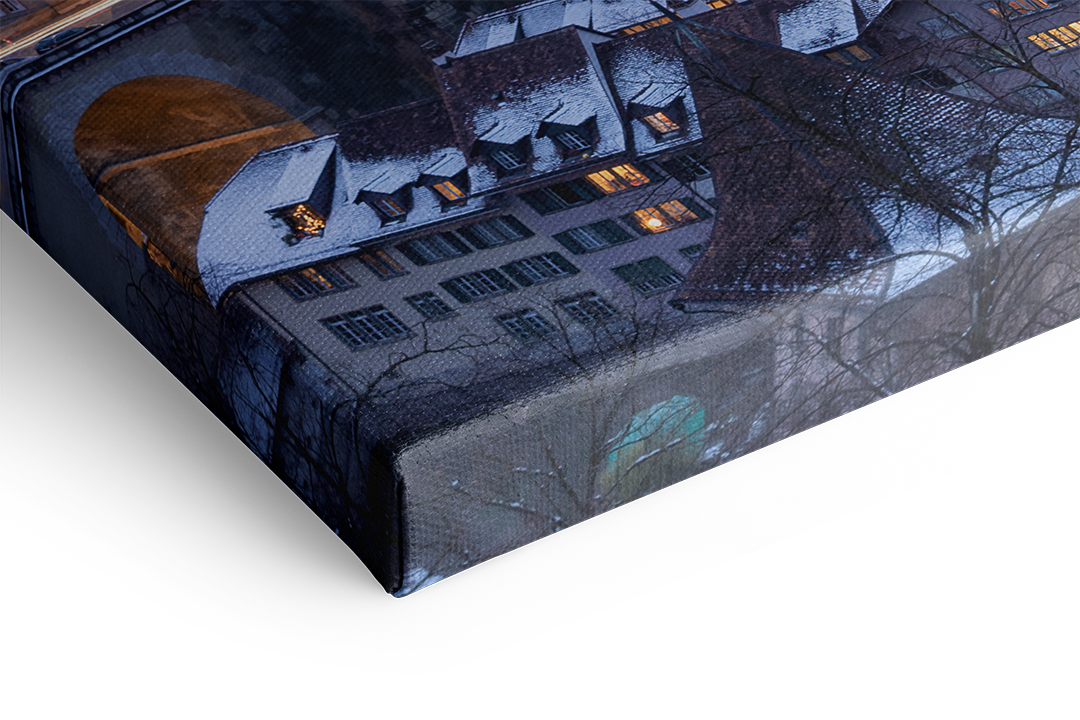 Bern City At Night After Snow Fall | Original Print