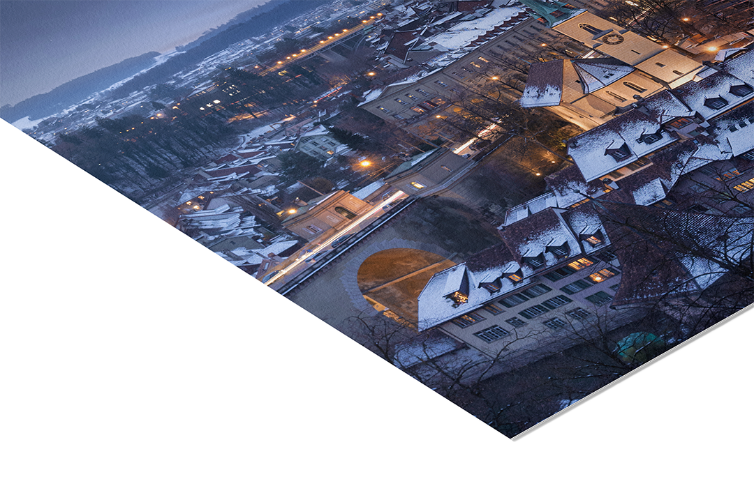 Bern City Lights After Snowfall | Original Print
