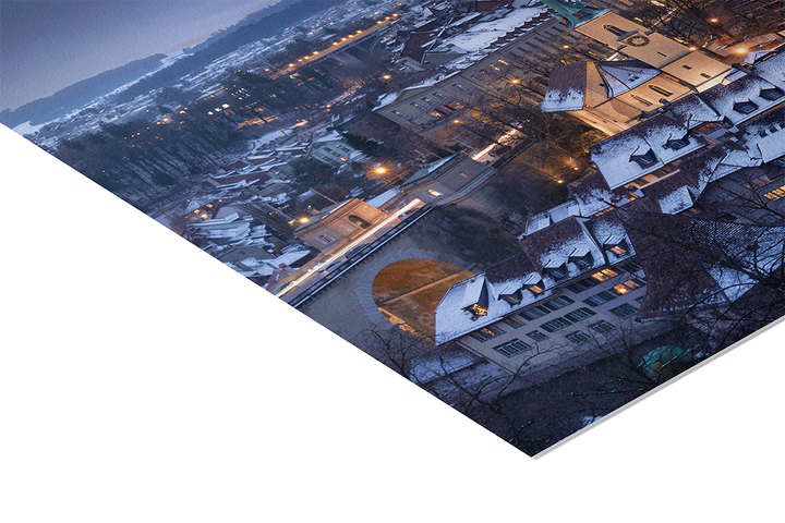 Bern City Lights After Snowfall | Original Print
