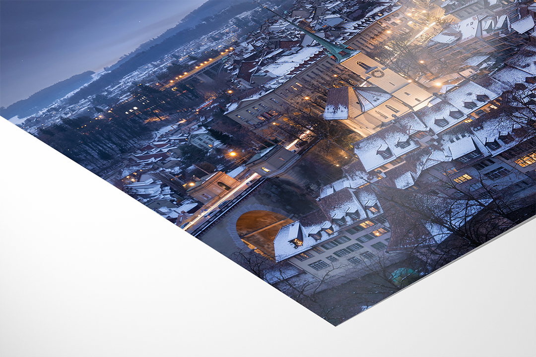 Bern City At Night After Snow Fall | Original Print