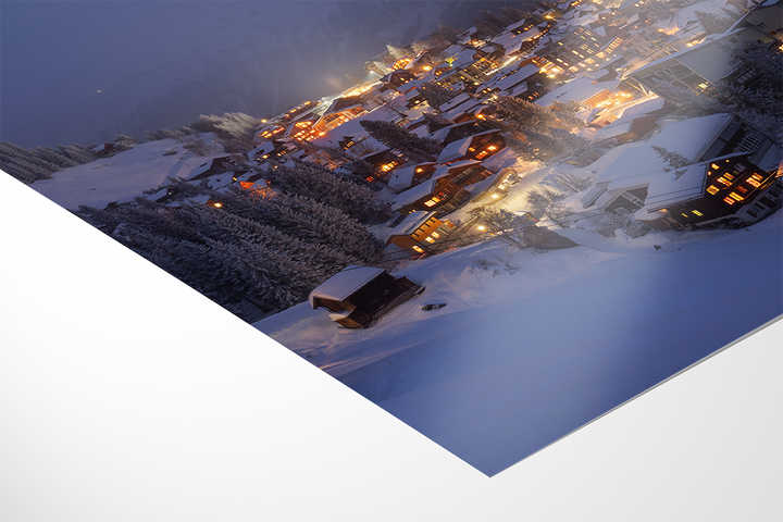 Mürren Village Lights On A Winter Night | Original Print