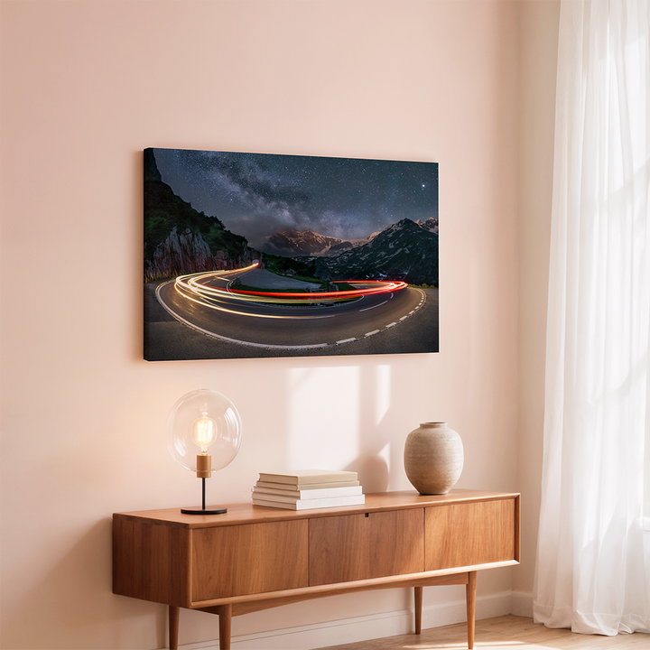 Light Trails And Milky Way At Sustenpass | Original Print