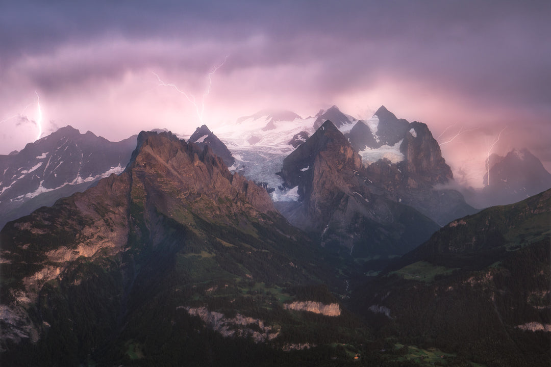 Lightning Storm Over The Bernese Alps | Original Print