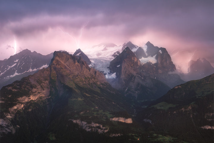Lightning Storm Over The Bernese Alps | Original Print