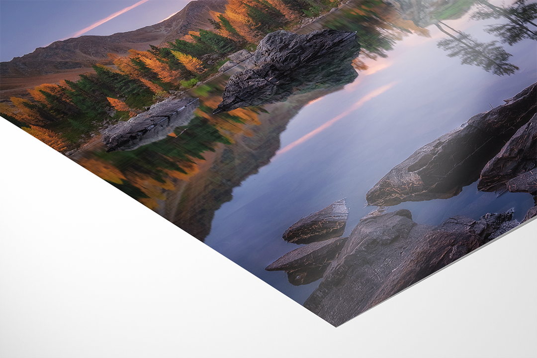 Still Lake In Fall In Engadin | Original Print