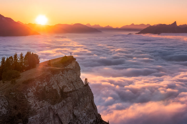 Sunset Over Cloud Inversion, Niederhorn Bernese Alps | Original Print