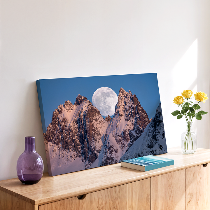 Full Moon Behind Fuenffingerstoecke In Winter | Original Print