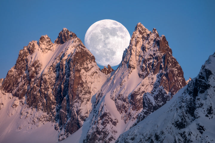 Full Moon Behind Fuenffingerstoecke In Winter | Original Print