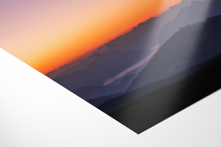 Mondsichel und Bergsilhouetten | Original Print