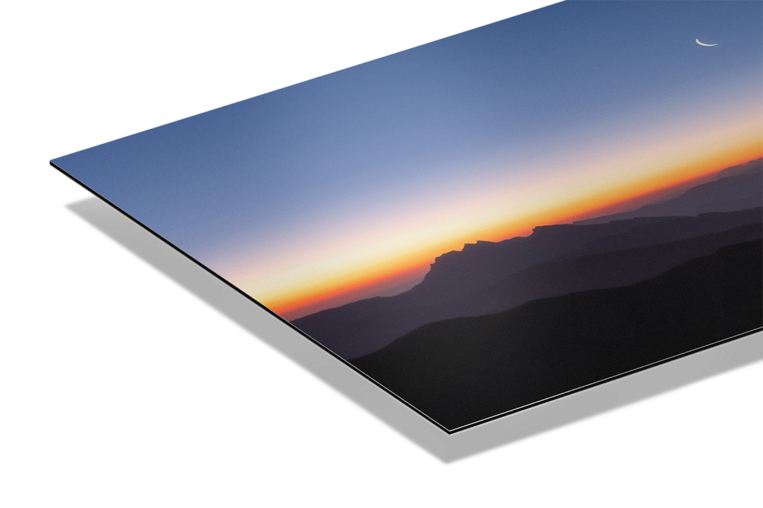 Crescent Moon Over Central Switzerland Mountain Layers | Original Print