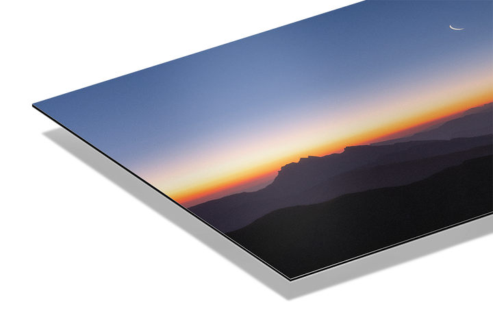 Crescent Moon Over Central Switzerland Mountain Layers | Original Print