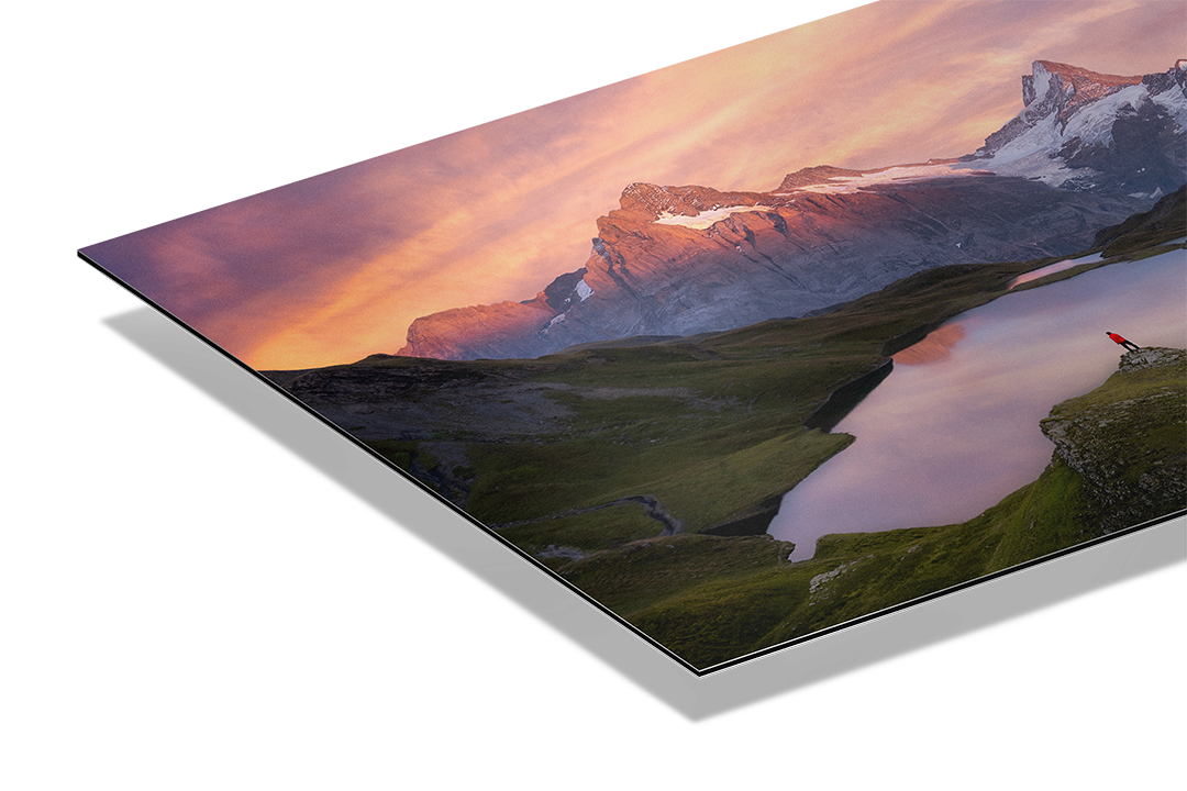 Bachsee Silhouette and Mountain Peaks | Original Print