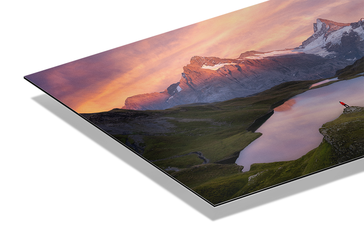 Bachsee Silhouette and Mountain Peaks | Original Print