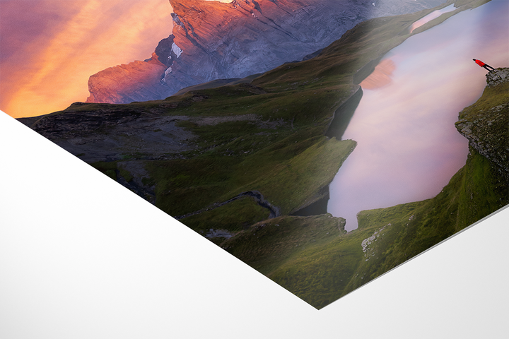 Bachsee Silhouette and Mountain Peaks | Original Print