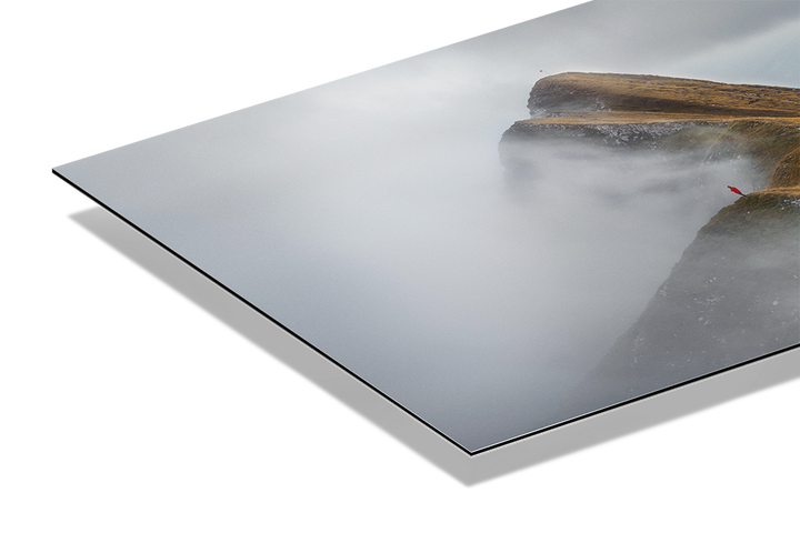 One Person On Mountain Ridge And Fog | Original Print