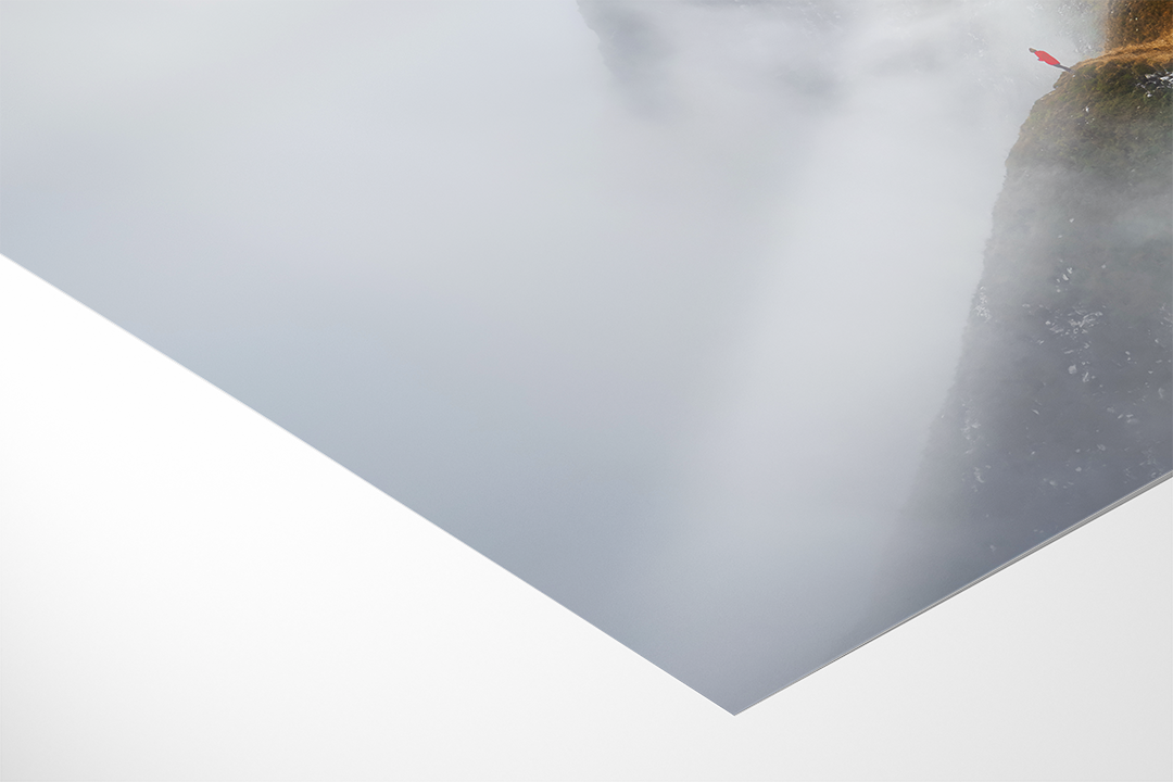 One Person On Mountain Ridge And Fog | Original Print