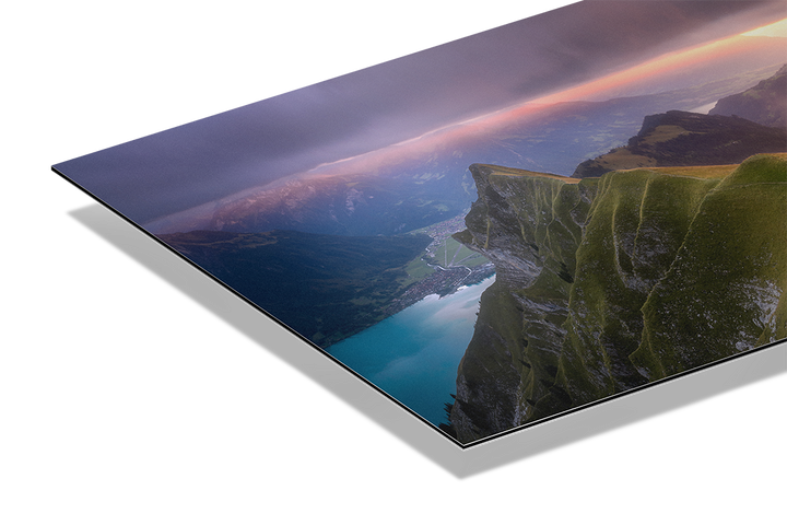 Hardergrat und Sonnenuntergangsfarben über Interlaken | Original Print