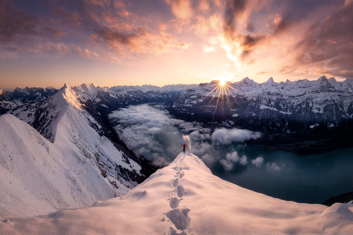 Goldene Stunde auf dem Hardergrat nach dem ersten Schnee | Original Print