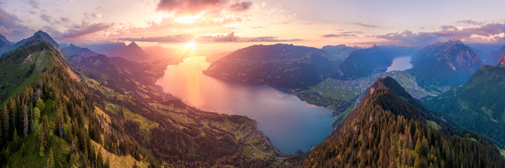 Sunset Over Lake Thun | Original Panorama Print