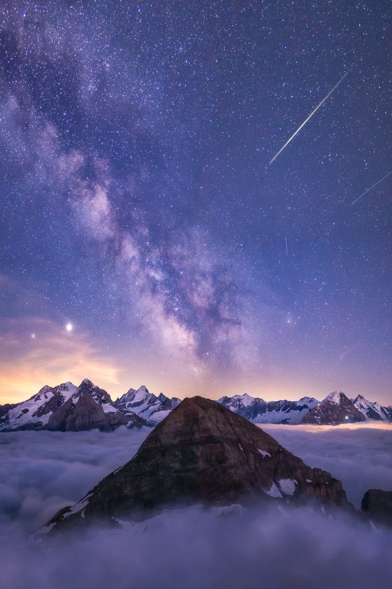 Milky Way Over Cloud Inversion And Bernese Alps | Original Print