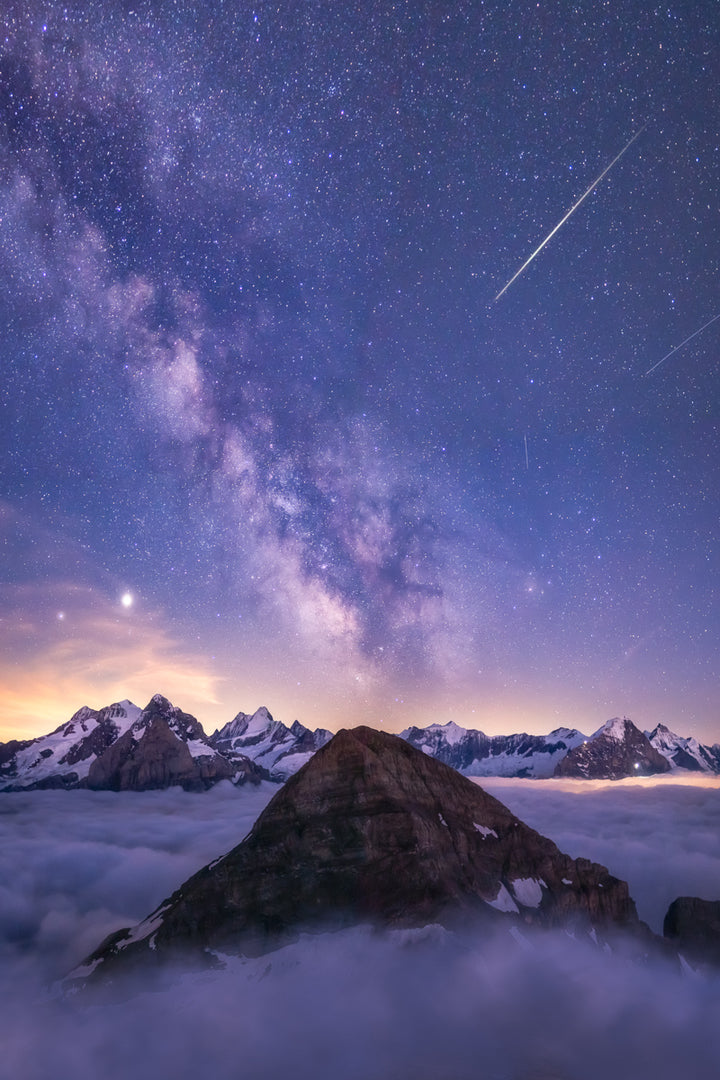 Milky Way Over Cloud Inversion And Bernese Alps | Original Print