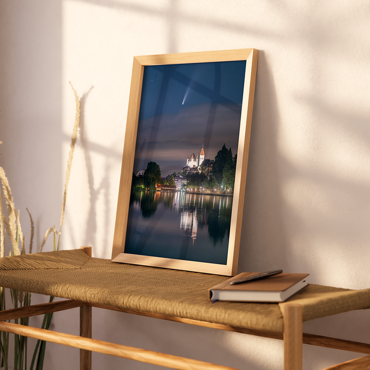 Comet Neowise Over Thun Castle | Original Print