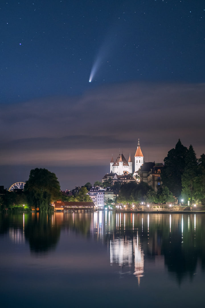 Comet Neowise Over Thun Castle | Original Print