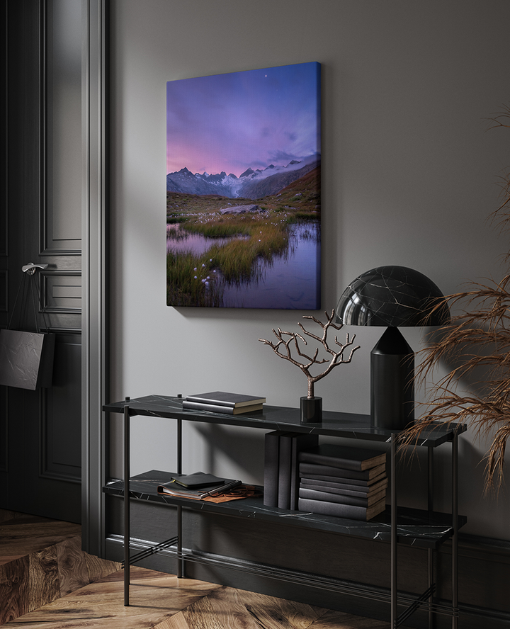 Aussicht auf den Oberaargletscher, Blaue Stunde am Morgen | Original Print