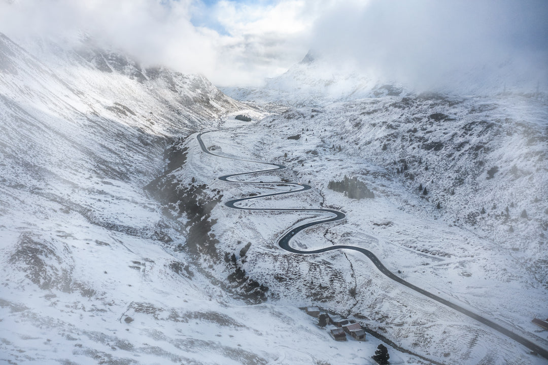 Julierpass Aerial View After Snow Fall | Original Print