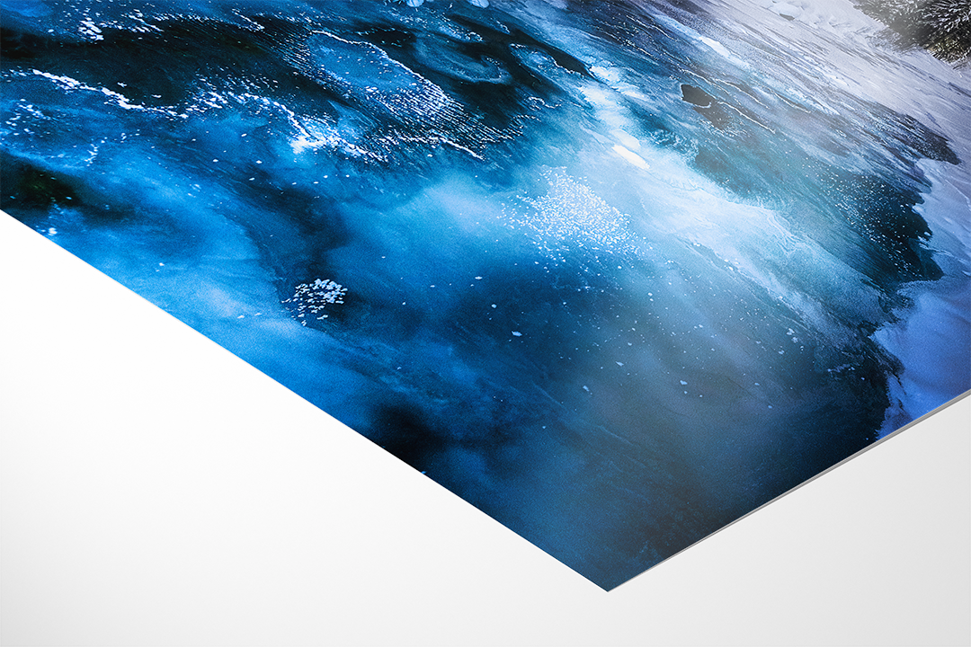 Wellhorn und gefrorener Fluss bei Nacht | Original Print