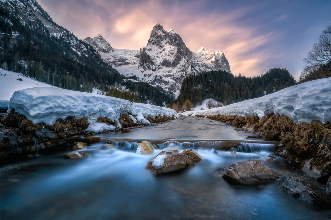 Wellhorn And River In Spring Long Exposure | Original Print