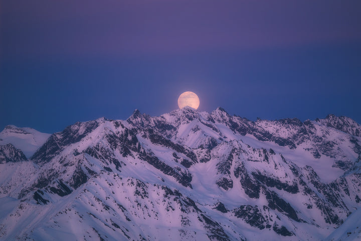 Winter Full Moon Over The Bernese Alps | Original Print