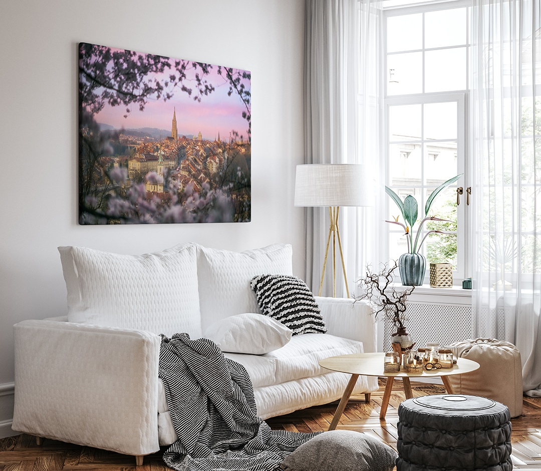 Bern City In Spring And Cherry Blossoms | Original Print