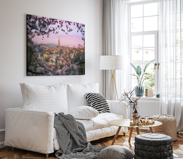 Bern City In Spring And Cherry Blossoms | Original Print
