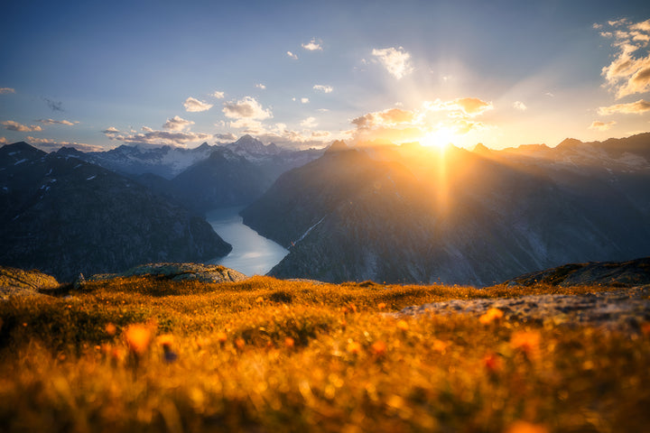 Goldener Sonnenuntergang Am Grimselpass Im Herbst | Original Print