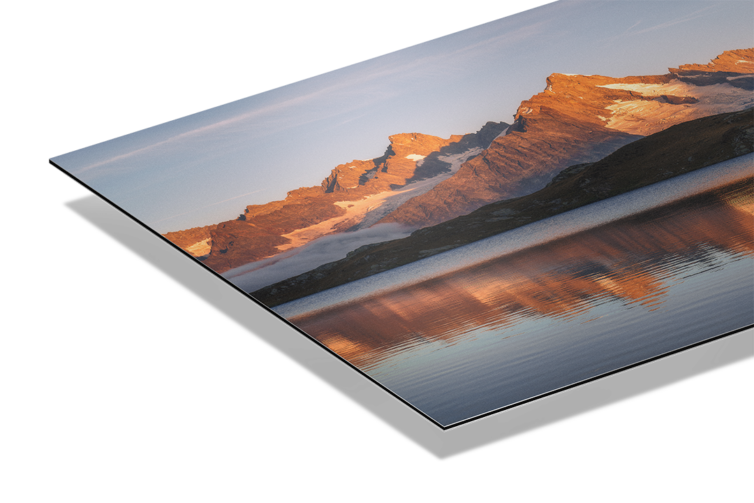 Alpenglow On Mountain Range Reflection | Original Print