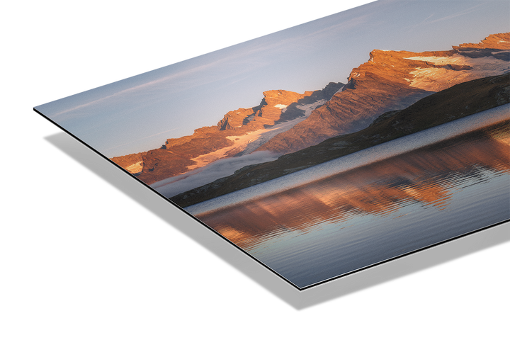 Alpenglow On Mountain Range Reflection | Original Print