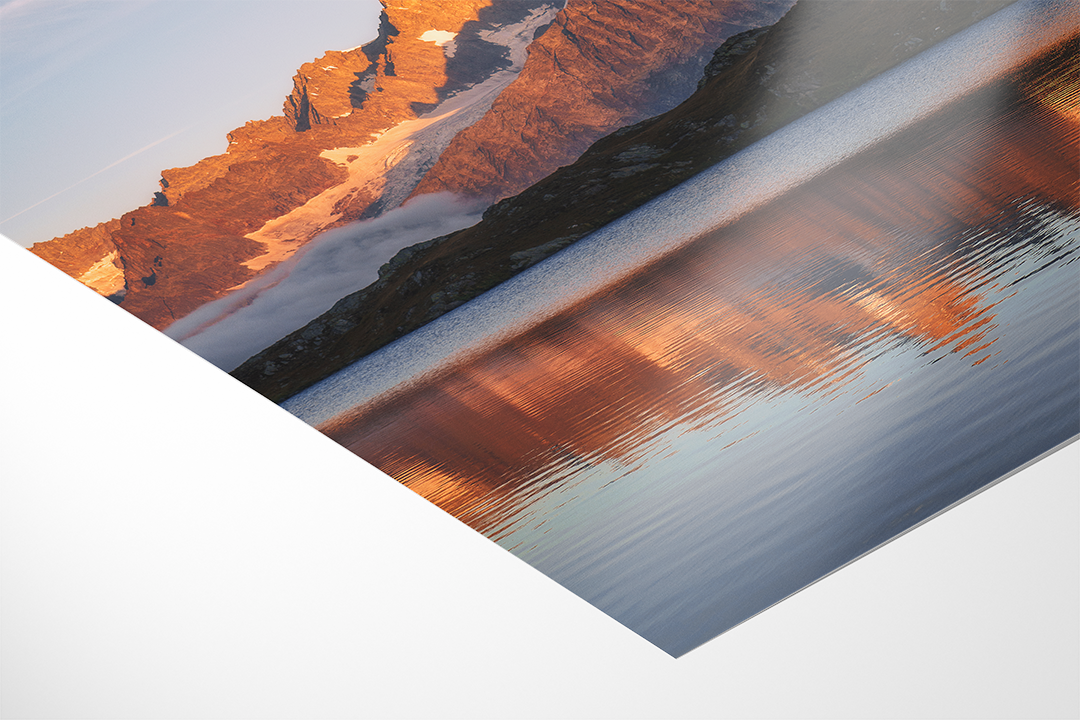 Alpenglow On Mountain Range Reflection | Original Print
