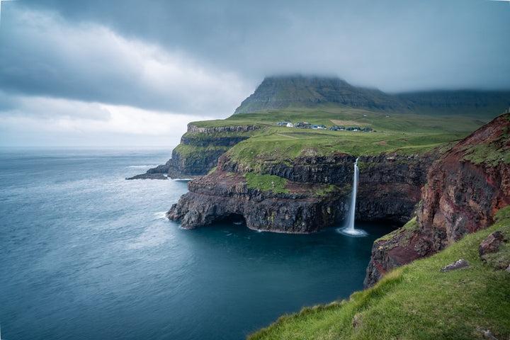 Mulafossur Waterfall On Faroe Islands | Original Print