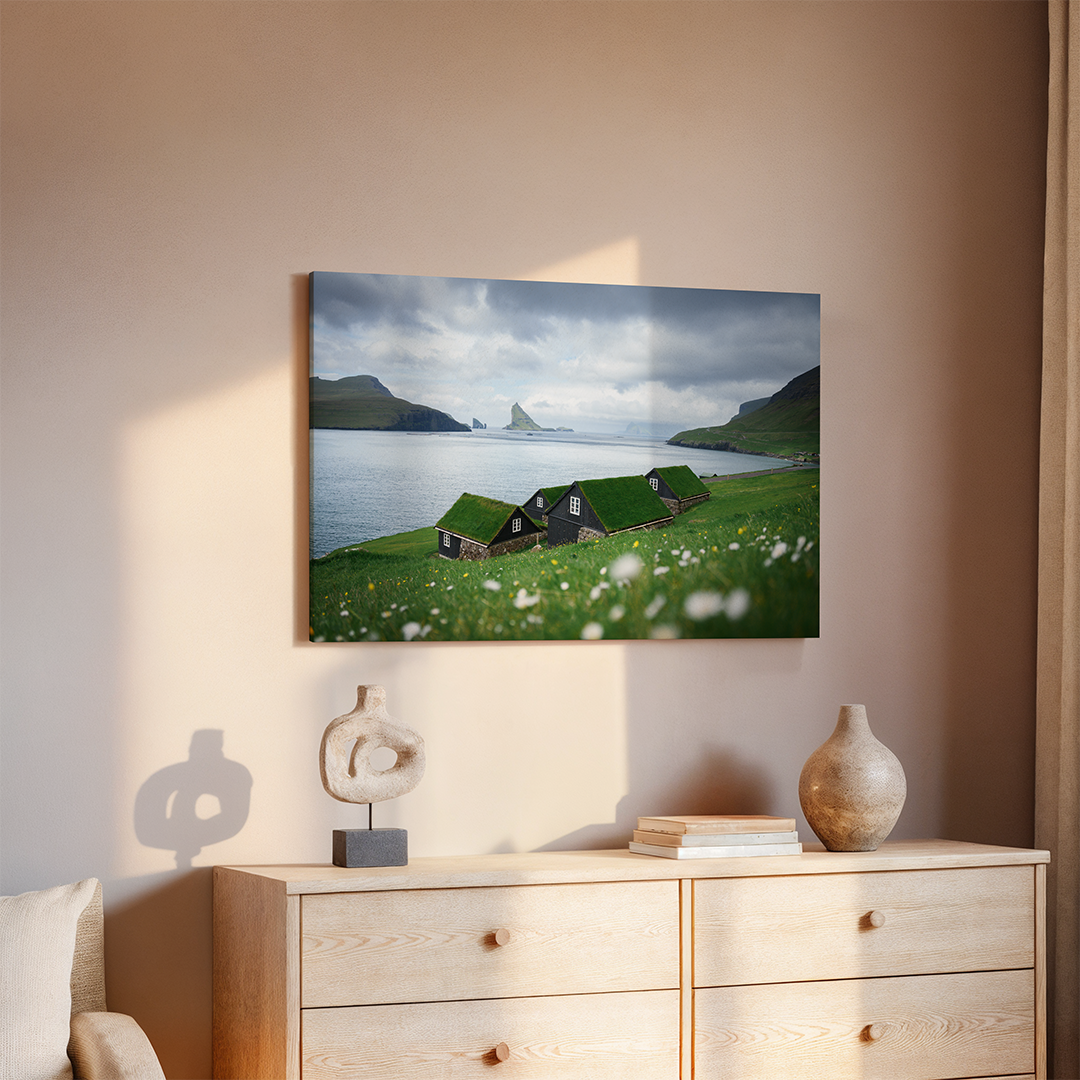 Huts At The Coast Of Faroe Islands | Original Print