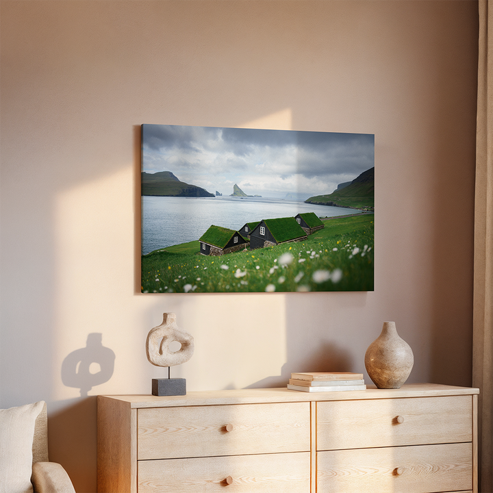 Huts At The Coast Of Faroe Islands | Original Print